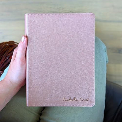 Personalized CSB Journaling Bible | Rose Gold | Custom Engraved Name | Christian Gift for Women - style: Personalized