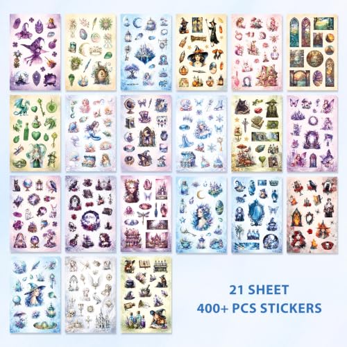 Fantasy Magic Sticker Book for Journaling Scrapbooking 400+ Stickers - color: Magical_fantasy