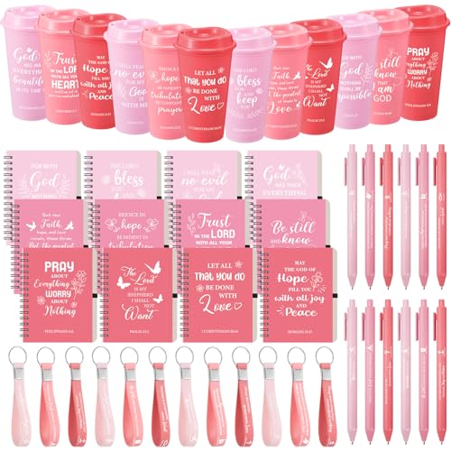 Skylety 12 Set Christian Gifts Bulk Scripture Cup Set, Pink Gradient - color: Pink Gradient