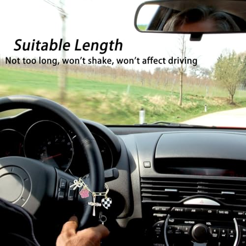 Cross Steering Wheel Charm Cherry Strawberry Ace Card Car Jewelry Interior - color: Cherry Strawberry