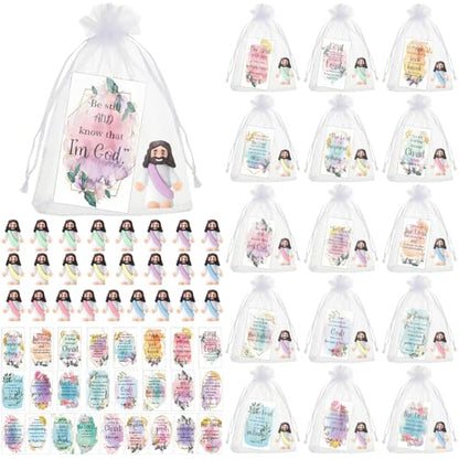 Bememo 25 Pcs Mini Jesus Figurines Easter Toys, Lovely Style, Five Colour - color: Five Colour