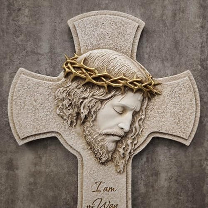 ShineOnAngel Jesus Cross Wall Decor 12 Inch, Crucifix Wall Art for Wall, Christian Religious Home Decor, Catholic Gift for Prayer Room, Inspirational Scripture Design