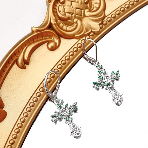 Cross Earrings 925 Sterling Silver Dangle Earring Gifts for Women - style: AA cross