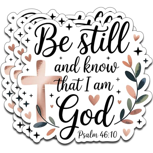 (3pcs) Be Still and Know That I Am God Vinyl Decal Psalm 46 10 Waterproof Christian Sticker for Laptop Water Bottle Faith Quote Scripture Bible Verse Stickers. Size 2.8" x 3" - color: Be Still and Know That I Am God