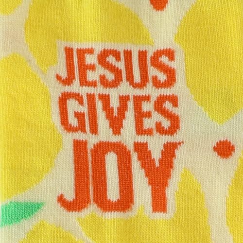 Kerusso Adult Socks, Christian Fun Socks, Novelty Socks, Cotton Blend Sock, One Size Fits Most - color: Lemon Yellow