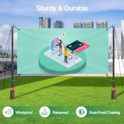 EMART Adjustable Banner Holder, Portable Outdoor Advertising Display Stand