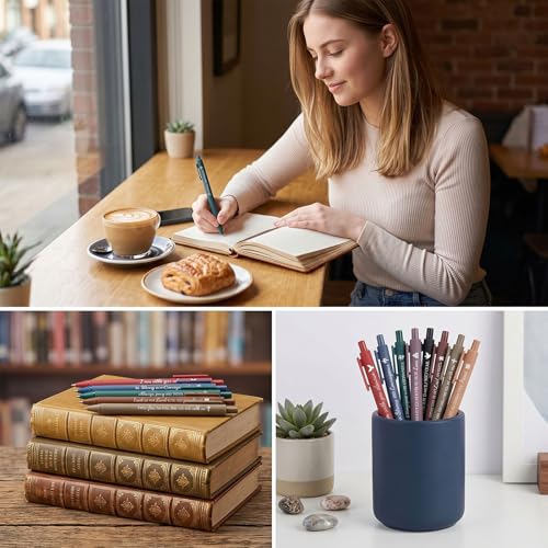 100 Pcs Bible Verse Pens Bulk, Christian Gifts Bulk Inspirational Quotes Retractable Ballpoint Pens Black Ink Religious Gifts for Women Men Office School Church Guests Bible Study Groups Dark Color