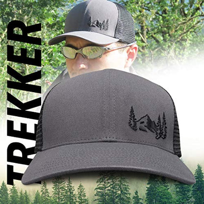 Grace Folly Trucker Hat for Men or Women- Many Cool Designs - color: Mountain- Gray