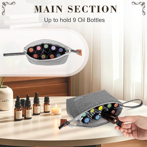 LUXJA Essential Oil Carrying Bag Holds 8 Bottles, Gray - color: Gray, size: Single-layer: hold 8 bottles