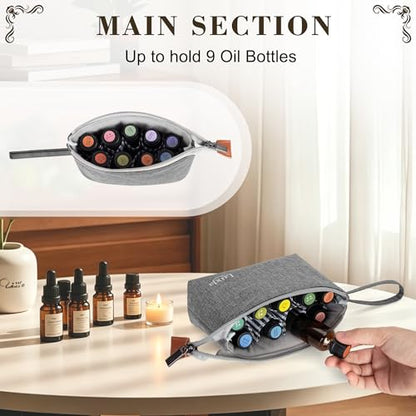LUXJA Essential Oil Carrying Bag Holds 8 Bottles, Gray - color: Gray, size: Single-layer: hold 8 bottles