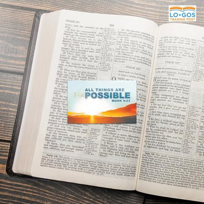 Pass It On Scripture Cards, Sunrise, All Things are Possible, Mark 9:23, Pack of 25 — Inspirational Bible Verse Wallet Cards, Devotional, Bible Study - Small Christian Greetings for Encouragement - color: All Things are Possible