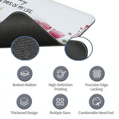 Flroal Christian Desk Mat, Bible Verses Large Mouse Pad 31.5x11.8 - color: Christian Surely Goodness and Mercy, size: 31.5L x 11.8W inches