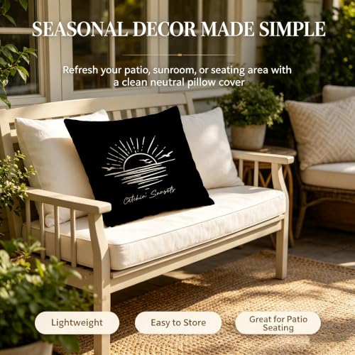 Catchin' Sunsets Throw Pillow Cover 18x18 inch - color: Beach03