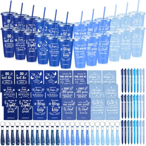 Hollowfly 24 Set/96 Pcs Christian Church Religious Gifts(Gradient Blue) - color: Gradient Blue