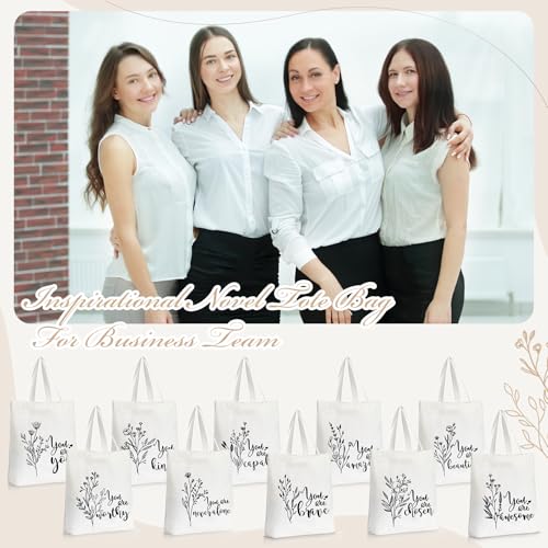 Sieral 10 Pcs Canvas Tote Bags, Floral - style: Floral