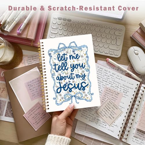 Lacama Christian Gifts for Women Inspirational Gifts for Women, Blue Bible Study Notebook, Prayer Journal for Women, Bible Journal, Cute Let Me Tell You About My Jesus Spiral Notebook - color: Let Me Tell You About My Jesus