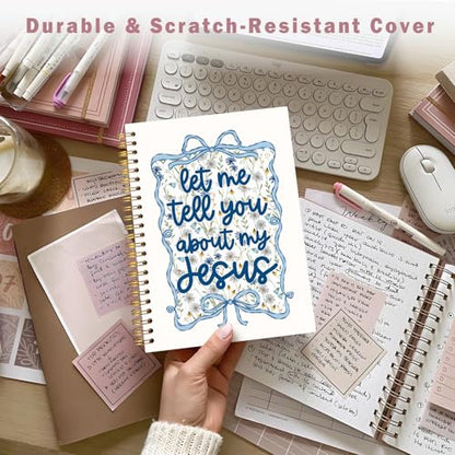 Lacama Christian Gifts for Women Inspirational Gifts for Women, Blue Bible Study Notebook, Prayer Journal for Women, Bible Journal, Cute Let Me Tell You About My Jesus Spiral Notebook - color: Let Me Tell You About My Jesus