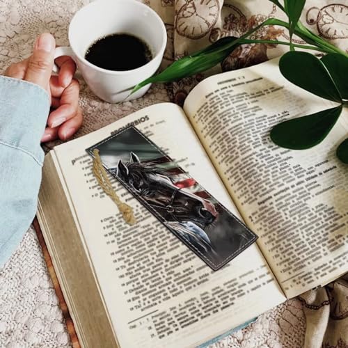 American Flag Horse Book Marks - 2PCS Leather Bookmarks for Women & Adults - color: American Flag Horse