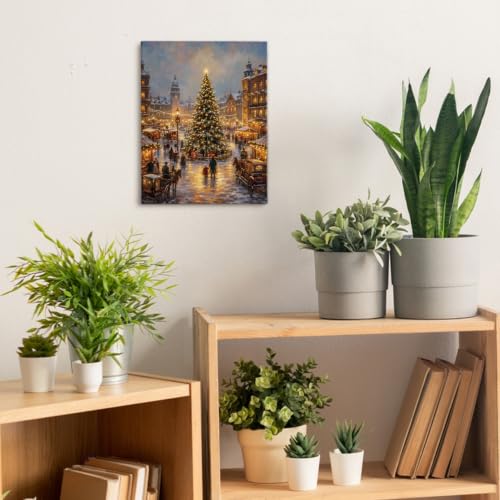 SHQIEUDH Winter Christmas Town Landscape Wall Art Decor Framed 11x14 - color: christmas-03
