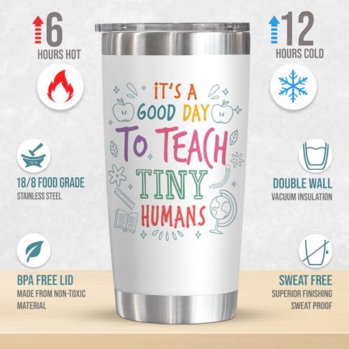 AXIARA Teacher Appreciation Gifts for Women - 20 oz Stainless Steel Tumbler - color: Teacher, size: 20 Ounces