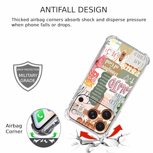 Christian Quotes Aesthetic Vintage Jesus Bible Verse Collage Pattern,Soft TPU Bumper Case for iPhone 17 Pro Max,#1 - color: Bible 1, size: iPhone 17 Pro Max