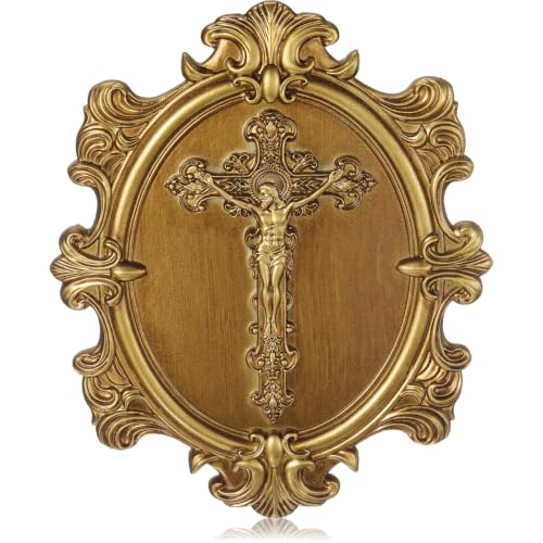 Thyle Crucifix Wall Art Decor Vintage Sculpture Catholic Wall Art - style: Crucifix