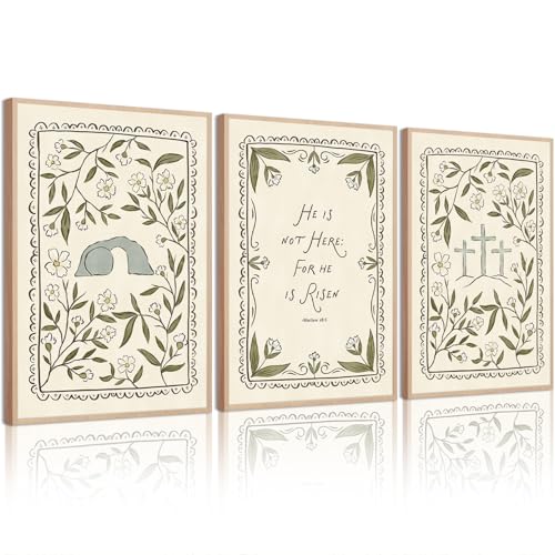 Christian Floral Wall Art Bible Verse Posters Scripture Flower Canvas Wall Decor Religious Faith Picture Christian Jesus Cross Painting Artwork for Bedroom Living Room 12x16 Inch Unframed Set of 3 - color: Flower Bible Prints, size: 12x16 Inch Unframed