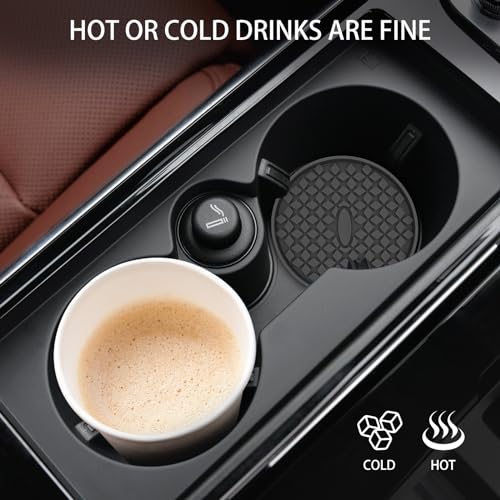 ME.FAN Car Cup Coasters [4 Pack] Silicone Car Coasters/Cup Mats, Non-Slip Recessed Car Interior Accessories Black - color: 4 Pack-black