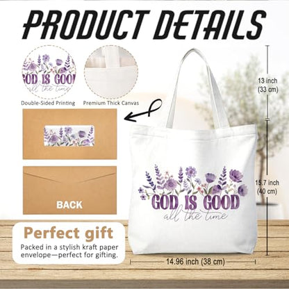 Bible Tote BagsGifts for Women, Cute Christian Church Canvas Tote Bag Christian Reusable Shopping Bags - color: Bible-01