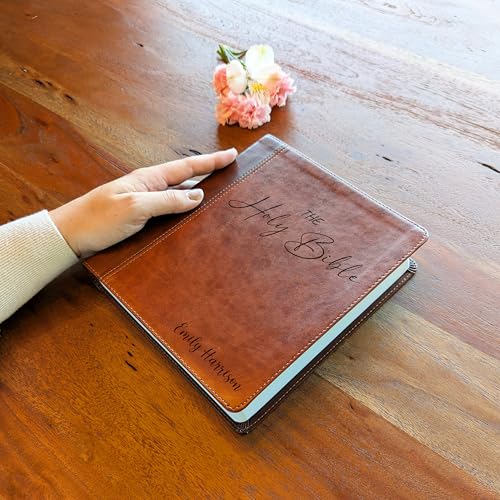 Personalized ESV Journaling Study Bible | Custom Engraved Name | Wide Margin for Notes | Christian Gift for Men & Women (Holy Bible) - color: Holy Bible