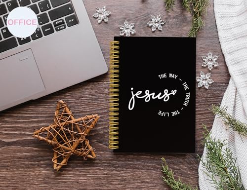 Black Jesus Notebook Journal,Christian Bible Study Prayer Journal Notebook,Christian Jesus the Way the Truth the Life Hardcover Spiral Notebooks Journaling,5.5x8.3 Inch - color: Jesus-3 Cream color