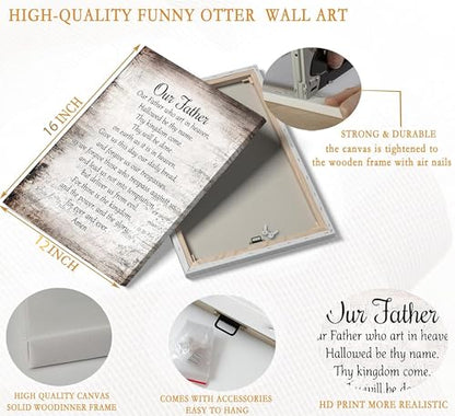 YOXORDQ Our Father Prayer Canvas Wall Art-Canvas Wrapping 12x16in - color: Our father, size: 16"L x 12"W
