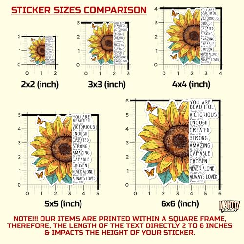 (3Pcs) You are Sticker Bible Verse Scripture Stickers Christian Faith Sunflower Stickers Religious Quotes Faith 2" Waterproof Die-Cut Vinyl Sticker for Laptop Water Bottle Kindle Decal Gifts 2 Inches - size: 2x2"