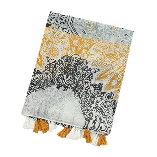Yeieeo Boho Scarf for Women Lightweight Floral Printed Scarf Fall Winter Fashion Fringed Shawl - color: Floral 4