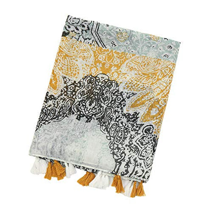 Yeieeo Boho Scarf for Women Lightweight Floral Printed Scarf Fall Winter Fashion Fringed Shawl - color: Floral 4