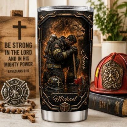 Personalized Christian Gifts For Men - Man Of Faith Bible Warrior Christ Tumbler V15 - A Child Of God Religious Faith For Dad, Husband, Grandpa on Fathers Day, Christmas, Birthday - color: CH-VAR-15