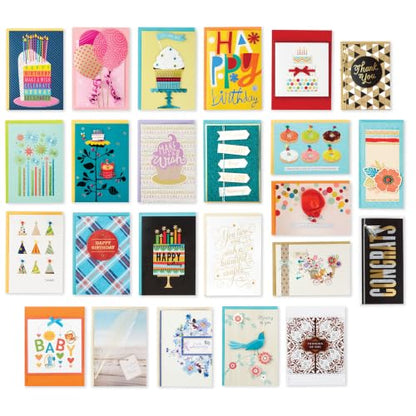 Hallmark All Occasion Cards, Assorted 24-Pack with Organizer Box (Floral) - size: 4 Sets