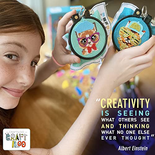 Cats Cross Stitch Kits for Kids - 5 Stamped Beginner Needlepoint Sets - color: Cats