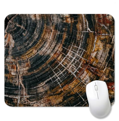 Rustic Tree Ring Mouse Pad for Desk, Abstract Wood Grain Cross Section Nature Brown Mousepads with Anti-Slip Rubber Base for Computer Laptop Home Office Desk Accessories, 9.5x7.9 Inch - color: Square mouse pad-annual ring