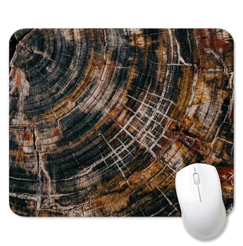 Rustic Tree Ring Mouse Pad for Desk, Abstract Wood Grain Cross Section Nature Brown Mousepads with Anti-Slip Rubber Base for Computer Laptop Home Office Desk Accessories, 9.5x7.9 Inch - color: Square mouse pad-annual ring