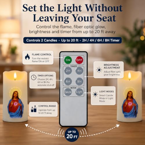 Flameless LED Devotional Prayer Candle with Automatic Timer