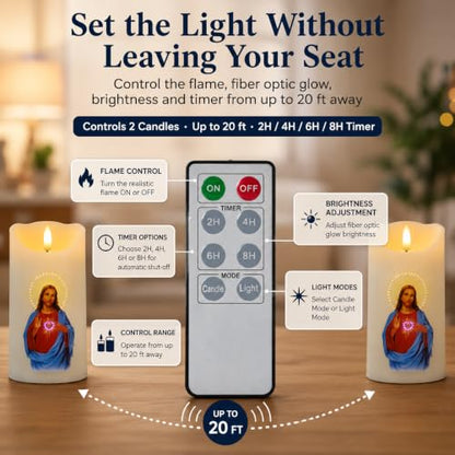 Flameless LED Devotional Prayer Candle with Automatic Timer