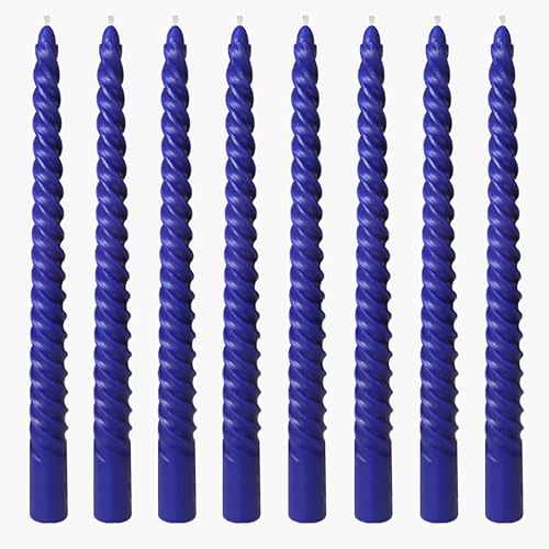 8 Pack 10 Inch Future Dusk Spiral Taper Candle Set, 7/8 Inch Unscented Driples Candlesticks for Home Decoration, 6-7 Hours Burn - color: Dusk