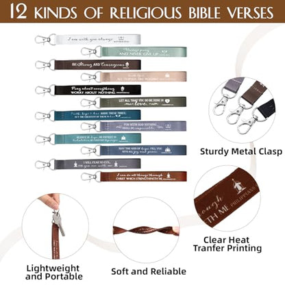 Roowest 120 Pcs Christian Bible Verse Keychains Gifts Bulk - color: Dark Color