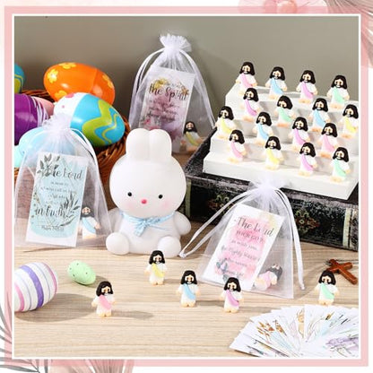 Bememo 25 Pcs Mini Jesus Figurines Easter Toys, Lovely Style, Five Colour - color: Five Colour