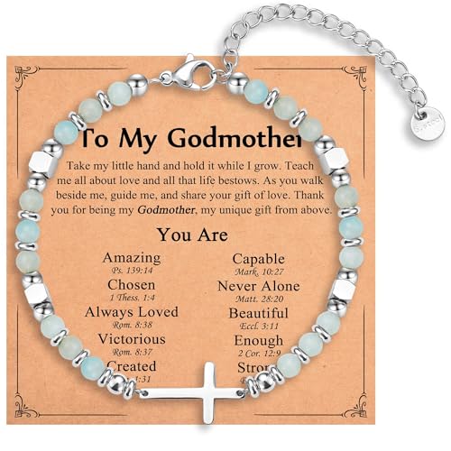 Religious Cross Bracelet for Women Girls, Christian Gifts - color: Godmother