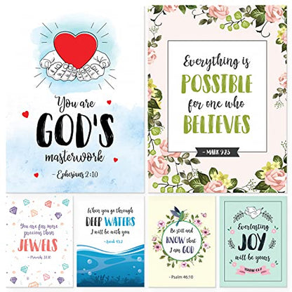 S&O Scripture Cards - Set of 48 Boxed Bible Verse Blank Note Cards with Envelopes - Christian Greeting Cards/Inspirational Prayer Cards, 6 Designs. Christian Stationary with Bible Verses - size: Set of 48