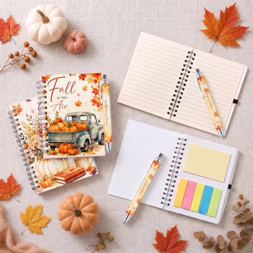 Fall Notebooks with Pens Bulk, 24 Sets, 5.5 x 4.7 In, Harvest - color: Watercolor Autumn