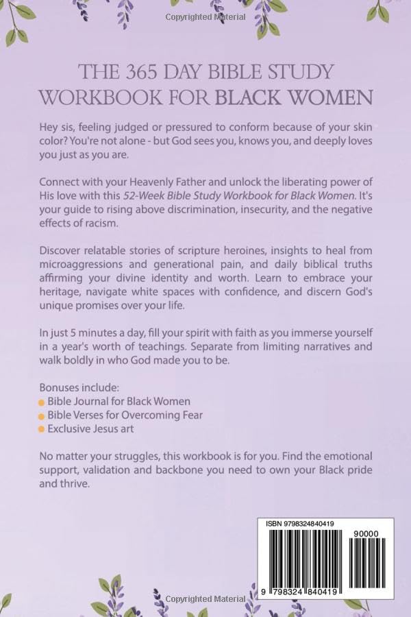 The 365 Day Bible Study Workbook for Black Women: A Year of Scripture Readings and Devotionals for Black Women (Christian Books for African American Women)