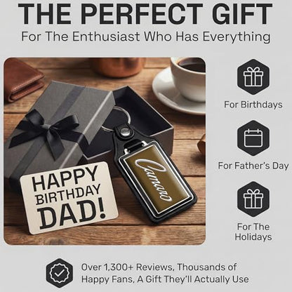 Brotherhood Car Key Chain for Camaro - Classic Models Keychain - color: Dark Brown - 69 Script